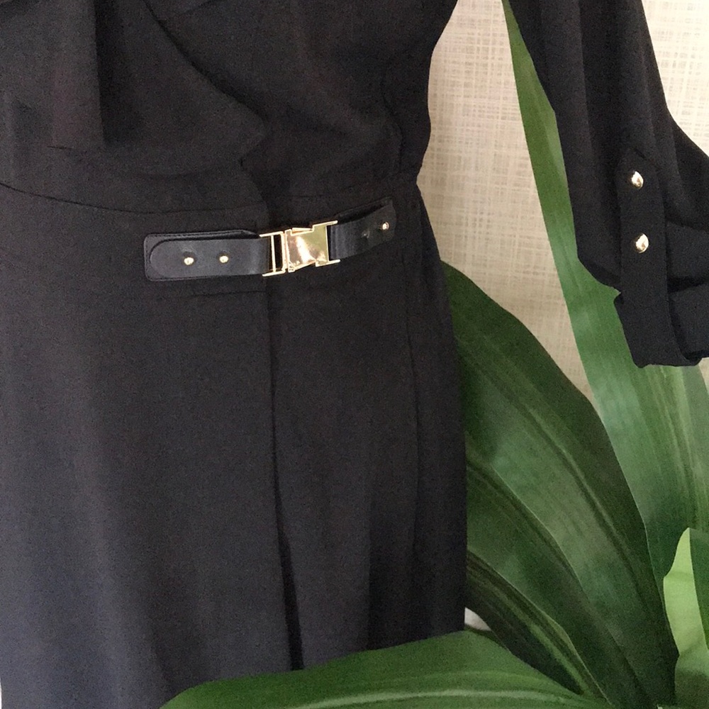 Cache Gold Buckle Ruffled Wrap Dress - Picture 3 of 8